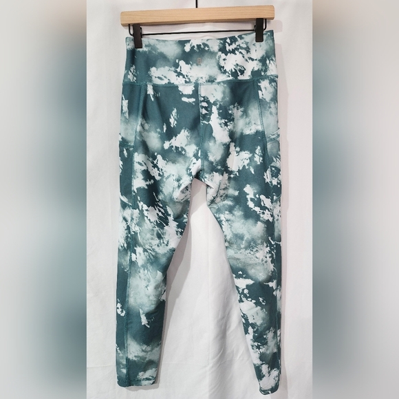 Balance Collection Womens Leggings Size L Green Tie-Dye Activewear Athleisure - Picture 3 of 9